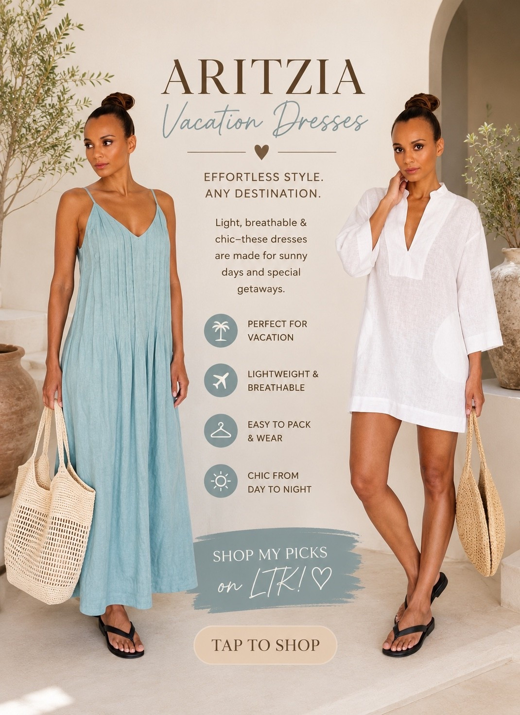 Vacation style made easy ☀️🌴

These Aritzia dresses are lightweight, effortless, and perfect for your next getaway. From beach walks to sunset dinners, these are the pieces you’ll keep reaching for all summer long.

✨ Easy to pack
✨ Lightweight & breathable
✨ Chic vacation-ready style

Shop my vacation favorites on LTK! 🤍

#LTKStyle #Aritzia #VacationOutfit #ResortWear #SummerStyle #VacationDress #BeachVacation #LTKFinds #TravelStyle #FashionOver40

#LTKootd #LTKSaleAlert