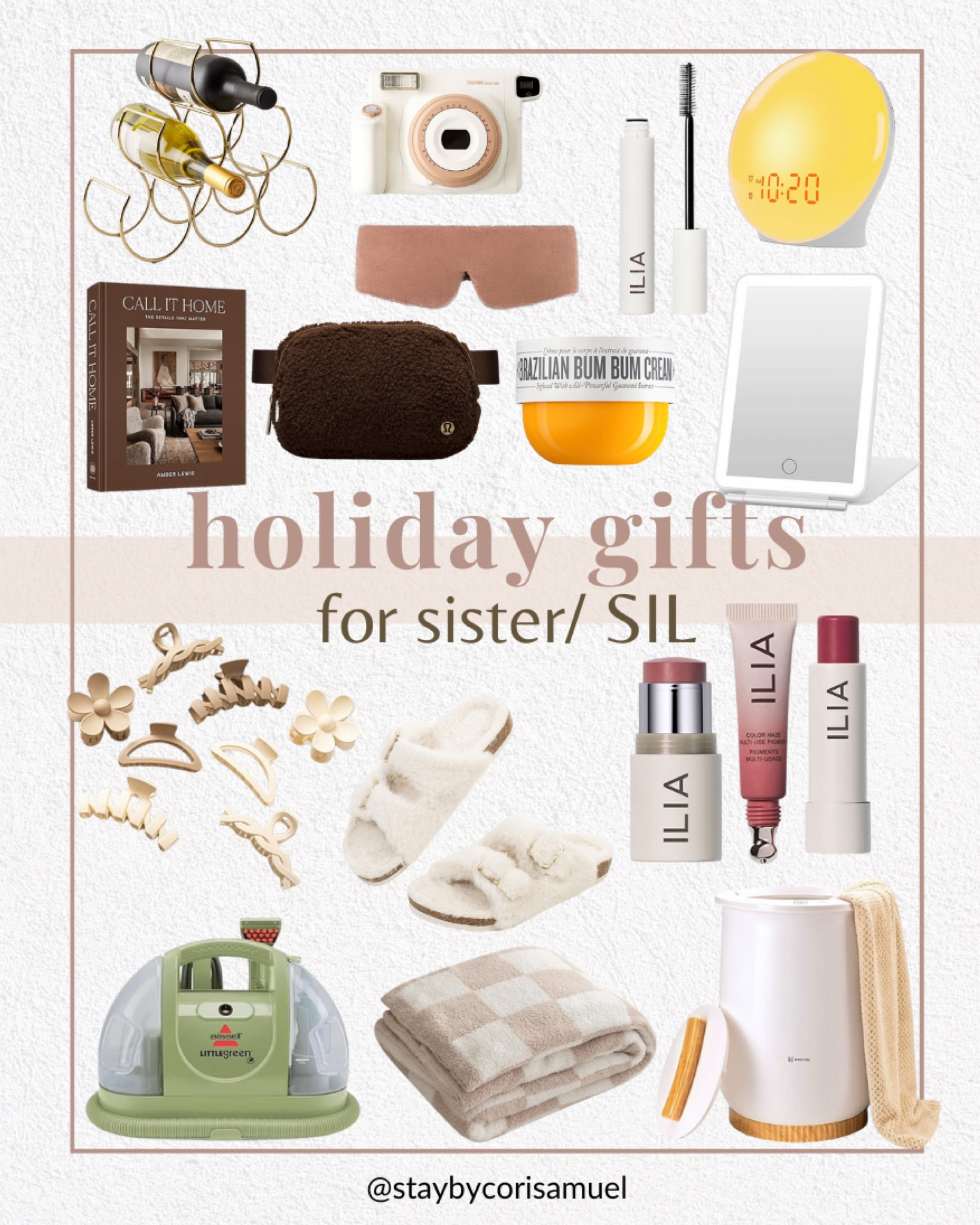 Gift ideas for your sister or SIL. Gifts for her. Gifts for a friend. Gift ideas for Christmas. 

Makeup, hair clips, shoes for her, camera, stocking stuffer ideas 

#LTKHoliday #LTKSeasonal #LTKGiftGuide
