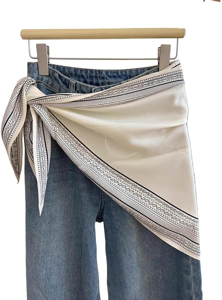 Women's Triangle Scarf Belt Satin Skinny Waist Sash Tie Wrap Fashion Accessory Dresses Pants Neck... | Amazon (US)