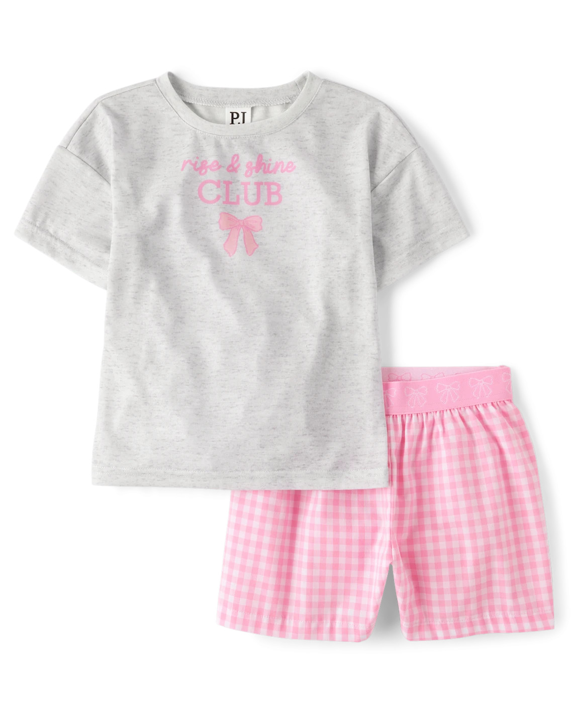 Girls Rise And Shine Club Gingham Pajamas - pink | The Children's Place