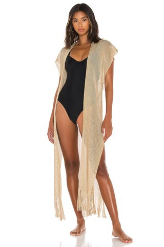 Luli Fama Golden Queen Long Caftan in Gold Rush from Revolve.com | Revolve Clothing (Global)