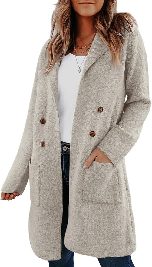 KIRUNDO Women's Cardigans 2024 Fall Casual Dressy Long Sleeve Open Front Knit Long Cardigan Sweat... | Amazon (US)