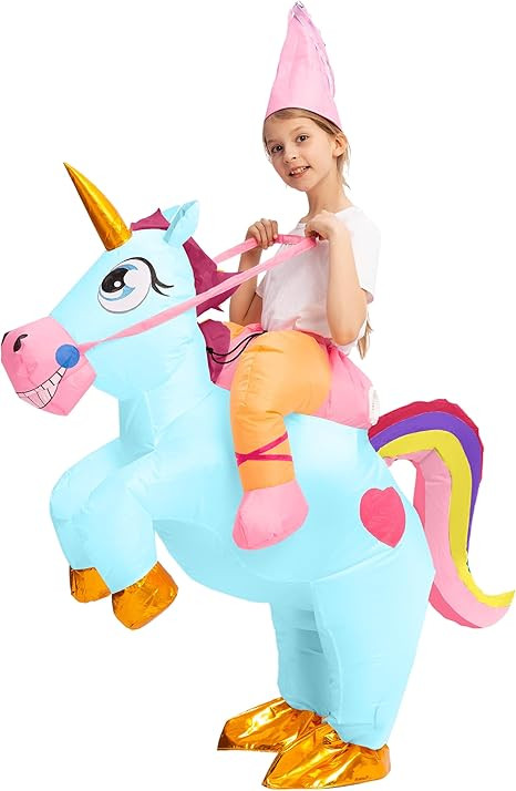 Spooktacular Creations Kids Halloween Inflatable Costumes, Riding a Unicorn, Ride-on Air Blow-up ... | Amazon (US)