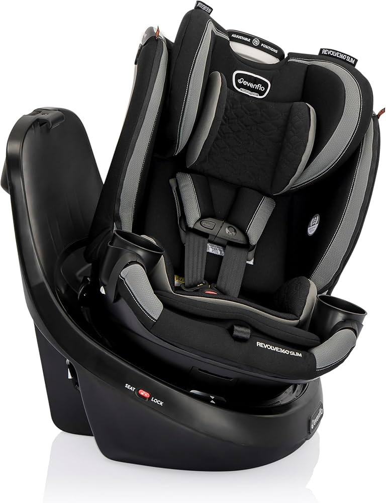 Evenflo Revolve360 Slim 2-in-1 Rotational Car Seat with Quick Clean Cover (Salem Black) | Amazon (US)
