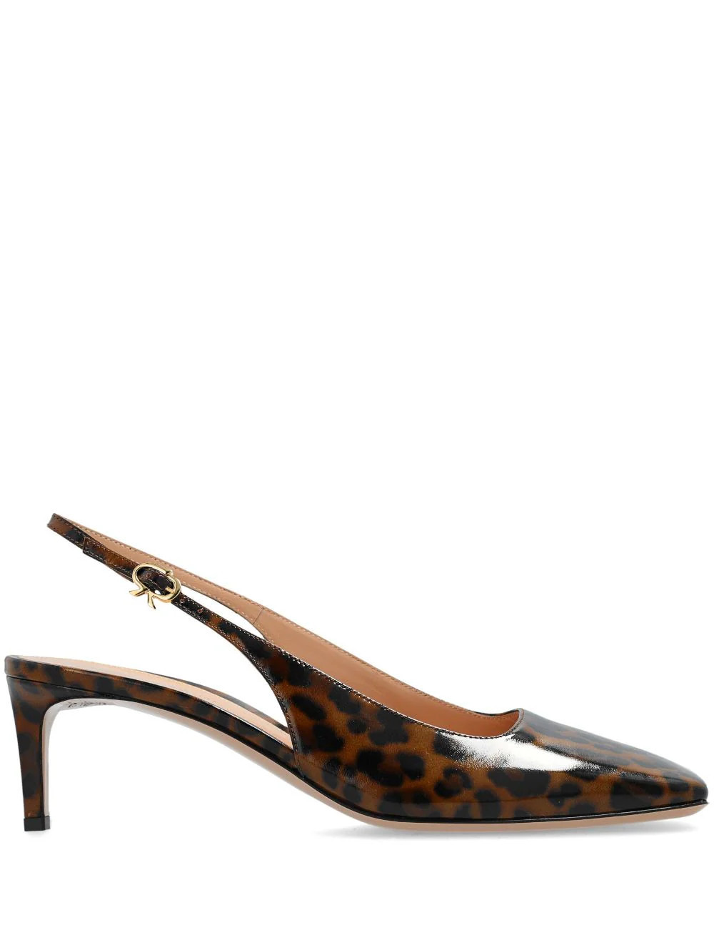 Gianvito Rossi Christina Sling 55mm animal-print pumps - Brown | Farfetch Global