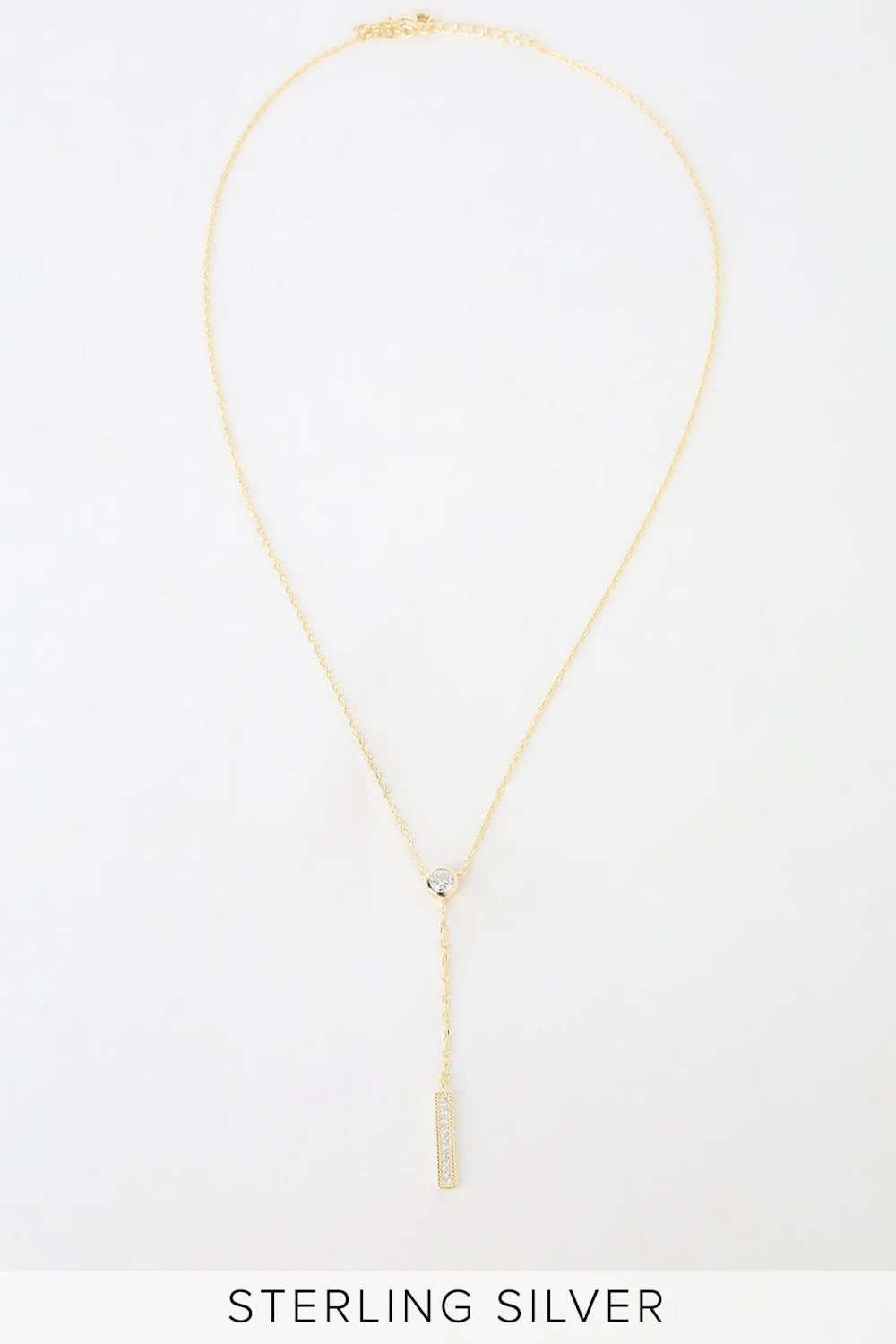 Unforgettable Gold Rhinestone Drop Necklace | Lulus (US)