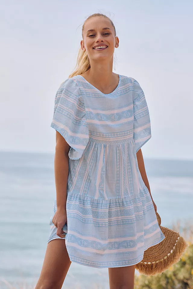 Maeve Tiered Cover-Up Mini Dress | Anthropologie (US)