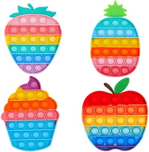 4 Pack Rainbow Pop Fidget Toys, Its Poppers Bubble with Pop Sound Sensory Fidget Toy ADHD Autism Sil | Amazon (US)