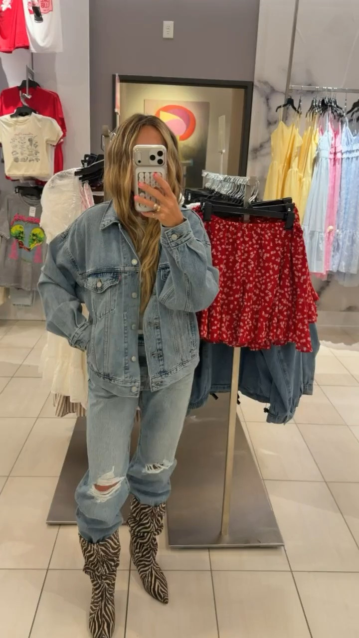 Nsale, nordstrom sale, anniversary sale, denim on denim, denim jacket, fall outfit, knee high boots, tall boots, zebra

#LTKootd #LTKSeasonal #LTKSaleAlert
