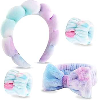 VELSCRUN 4 Pcs Spa Headband, Face Wash Headband, Skincare Headbands, Makeup Headband, Multicolour... | Amazon (US)