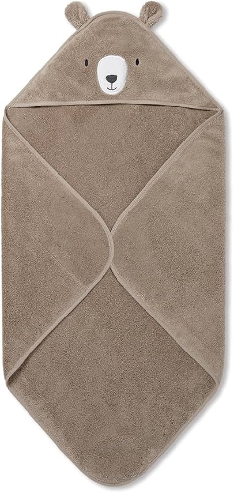 MORI Baby Boys and Girls Hooded Bear Bath Towel in Taupe - 100% Organic Cotton Unisex Infant Soft... | Amazon (US)