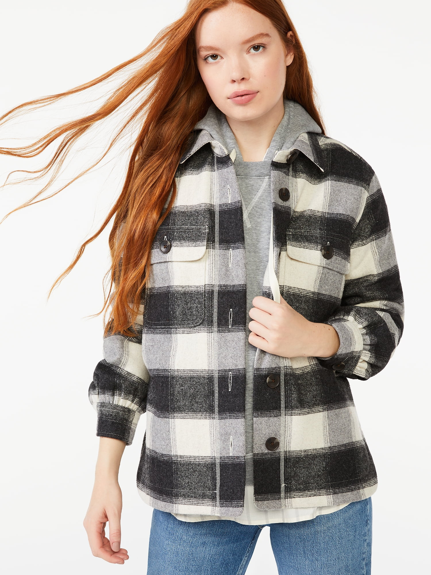 Free Assembly Women's Shirt Jacket | Walmart (US)