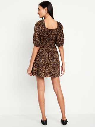 Waist-Defined V-Neck Mini Dress | Old Navy (US)