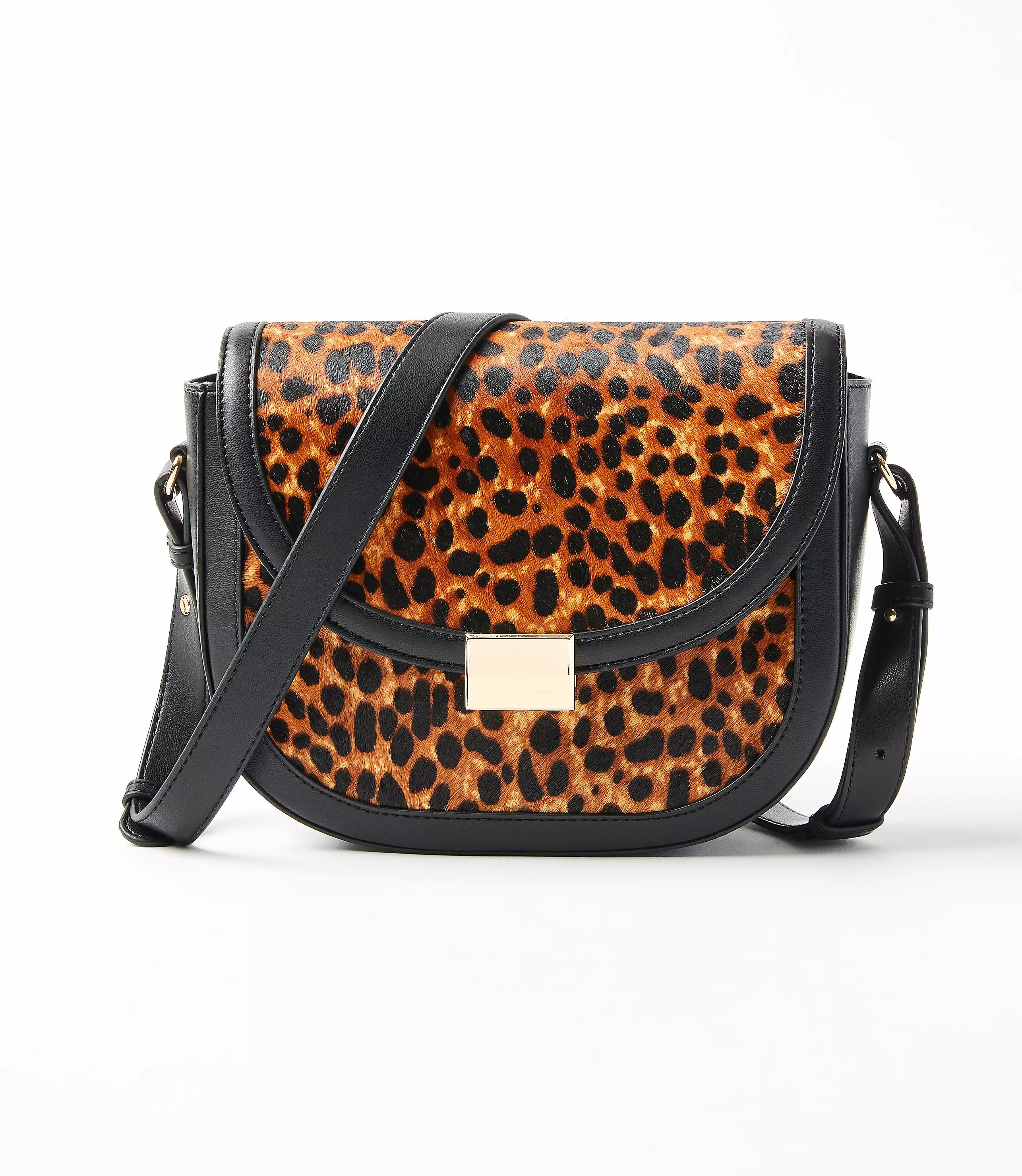 Leopard Print Haircalf Box Shoulder Bag | LOFT