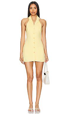 SNDYS Button Down Mini Dress in Yellow from Revolve.com | Revolve Clothing (Global)