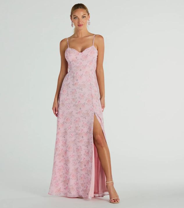 Moment Of Beauty Lace Up Floral Maxi Dress | Windsor Stores