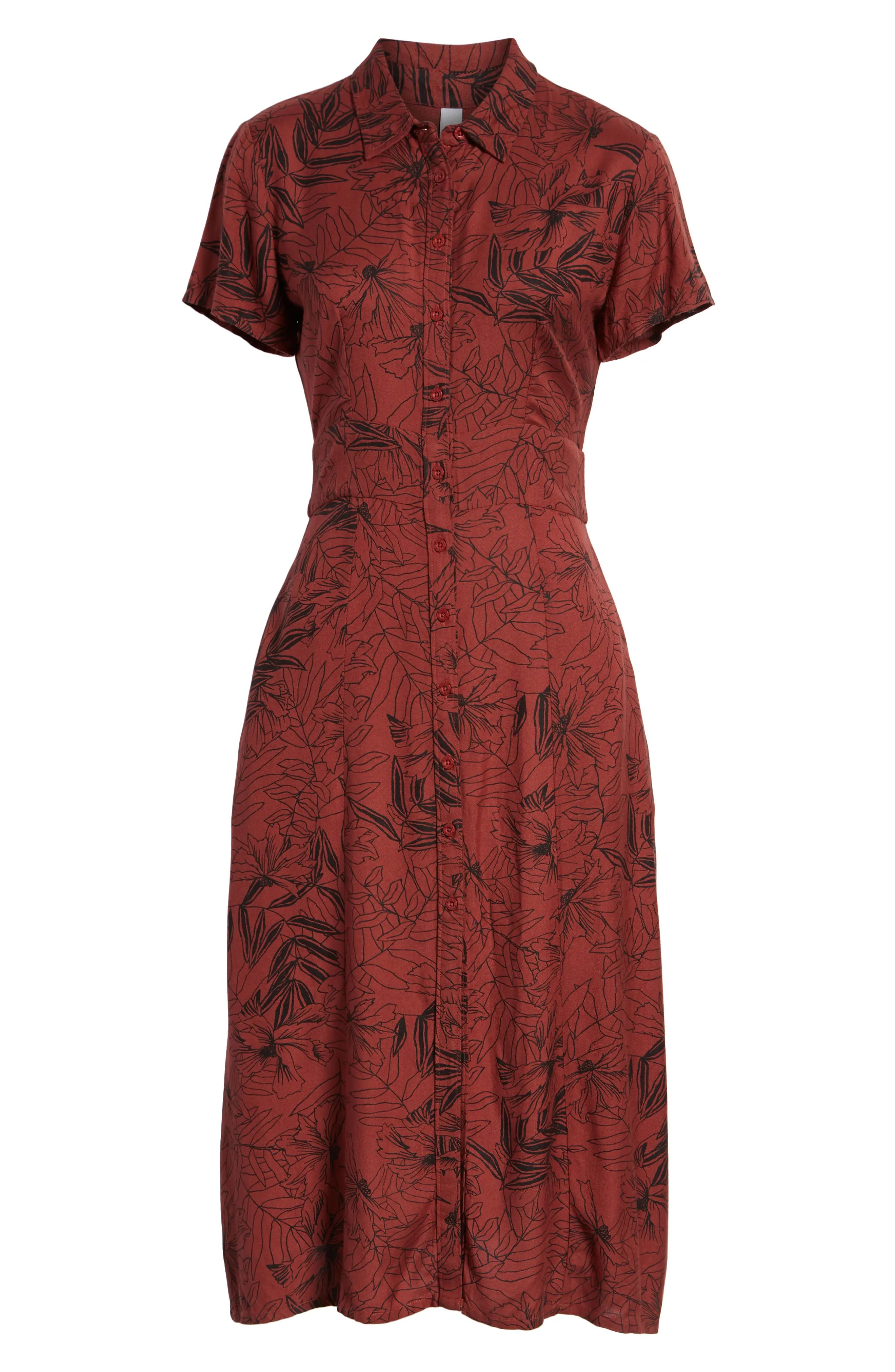 Caper Leaf Print Midi Dress | Nordstrom