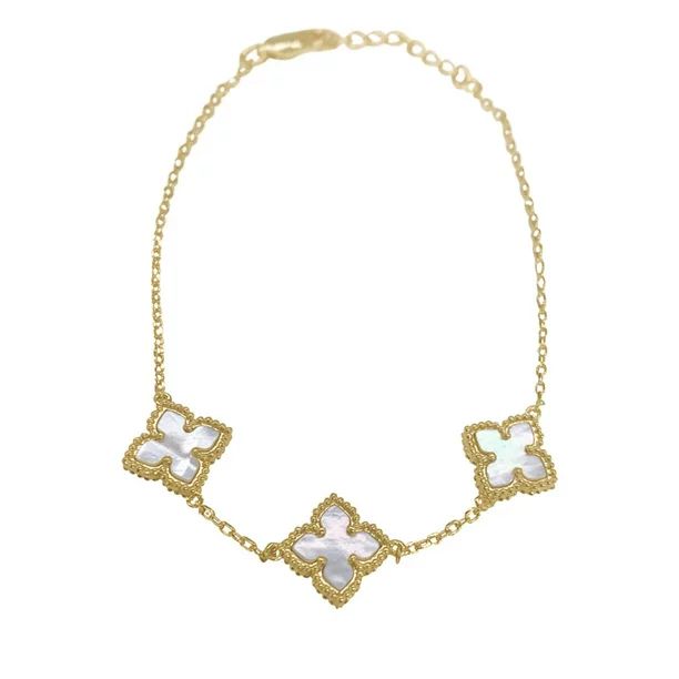 White Mother of Pearl Flower Bracelet gold - Walmart.com | Walmart (US)