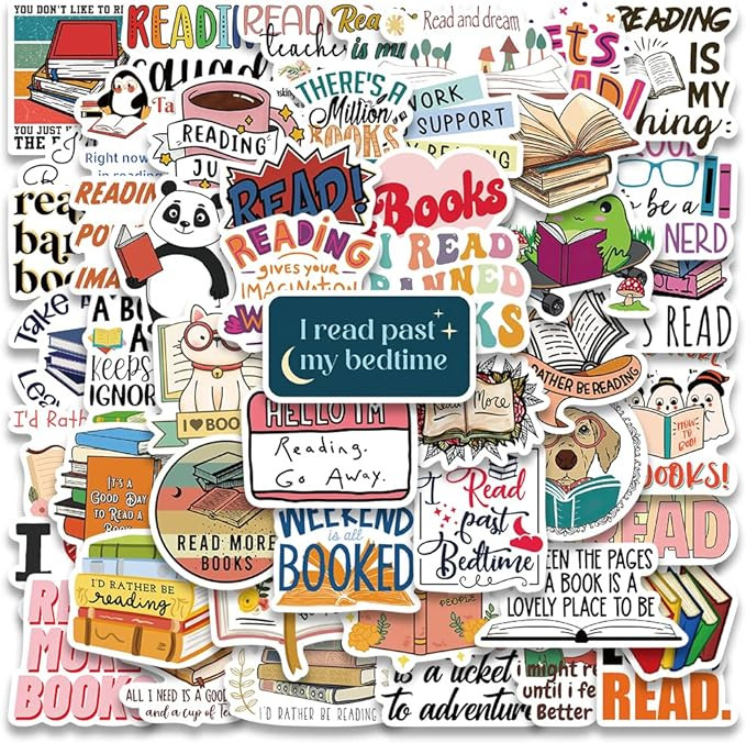Reading Stickers, Books Stickers, 50PCS Reading Lovers Stickers for Kids Teens Teachers Students,... | Amazon (US)