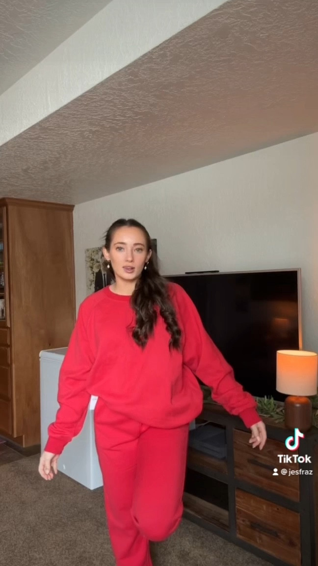 Red loungewear sweat set from Gap!! Such a great price and the quality is amazing. I’m wearing a large top and small bottoms. The bottoms run a bit big, I wish I ordered XS.

#LTKsalealert #LTKunder50 #LTKFind