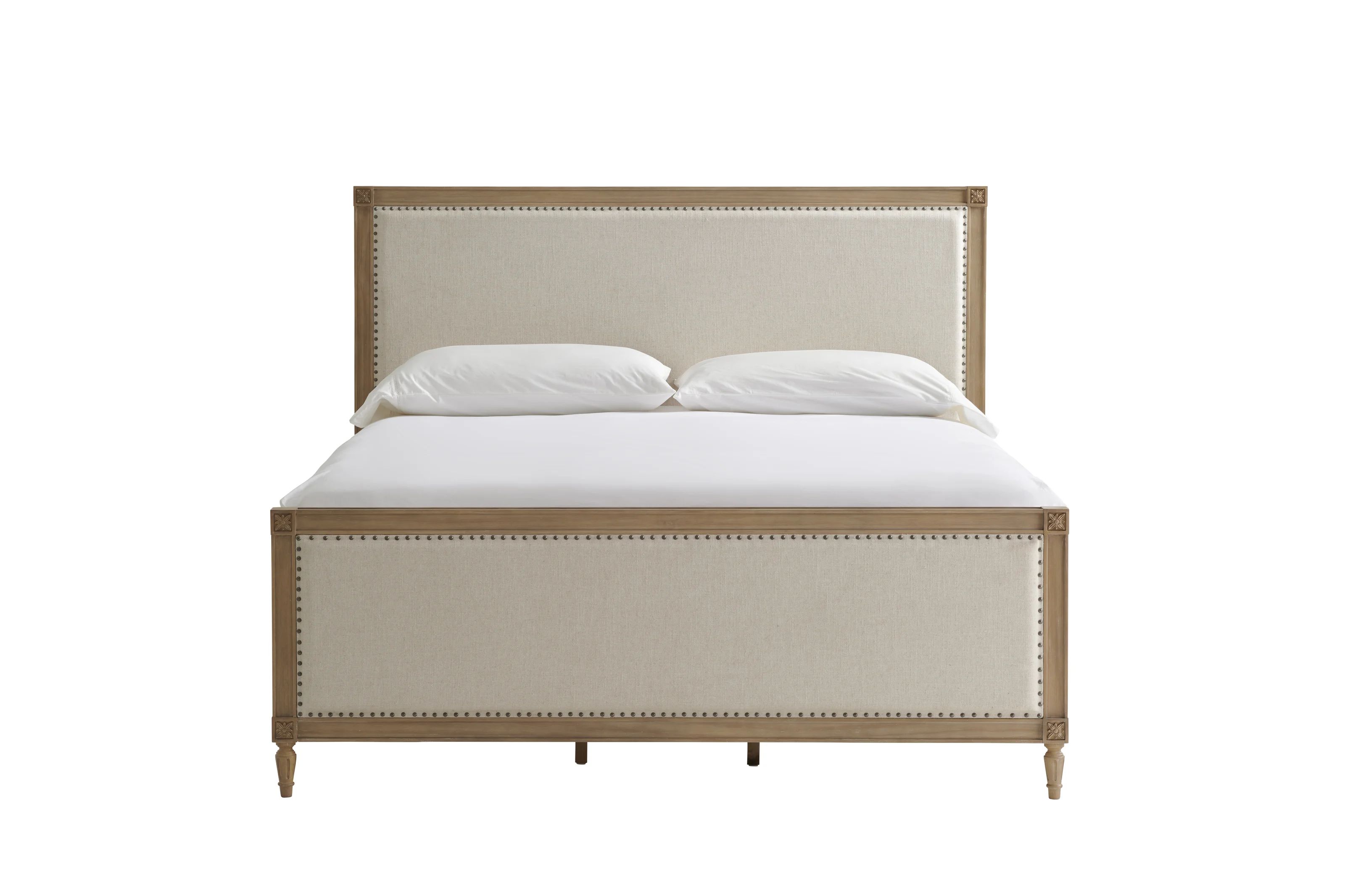 Solid Wood and Upholstered Low Profile Standard Bed | Wayfair North America