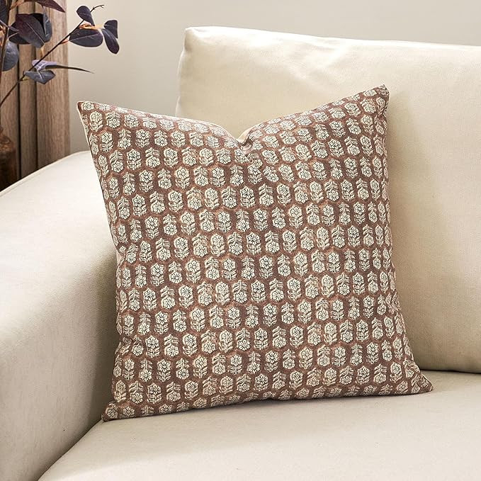 DOMVITUS Pillow Covers 20x20, Floral Pillow Covers, Couch Pillows for Living Room, Decorative Far... | Amazon (US)