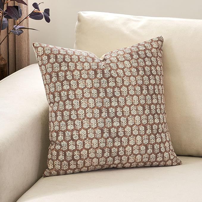 DOMVITUS Pillow Covers 20x20, Floral Pillow Covers, Couch Pillows for Living Room, Decorative Far... | Amazon (US)