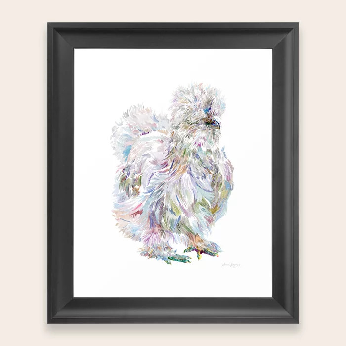 Silkie Chicken - Buchu Framed Art Print | Society6