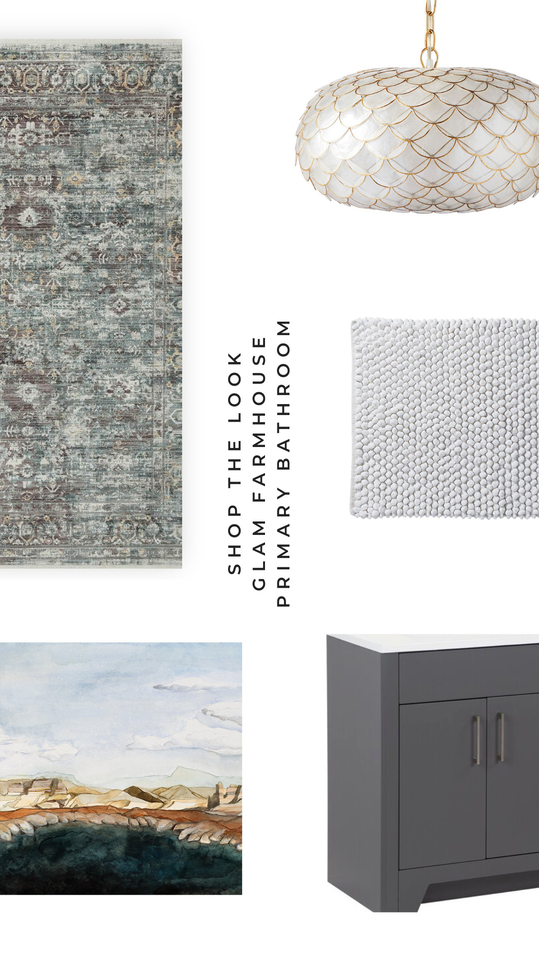 This primary bathroom hits that perfect balance of fresh and warm. We mixed a patterned vanity, marble hex tile, cherry wood floors, and brass finishes to give it character and coziness—with just enough glam to feel special. One of my favorite moments in this whole home.
#primarybathroom #bathroominspo #glamfarmhouse #eclecticdecor #brassfixtures #interiordetails #LTKhome 

 #LTKHome #LTKFindsUnder100