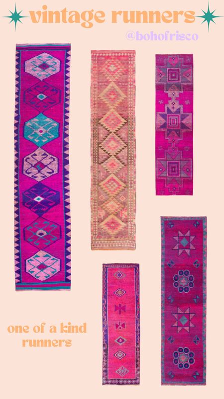 Summer sale!! Code: BOHOFRISCO Beautiful colorful hallway runners with pink and purple tones colorful home decor rugs vintage rugs Turkish morroco rugs hand made one of a kind 

#LTKhome #LTKsalealert #LTKFind