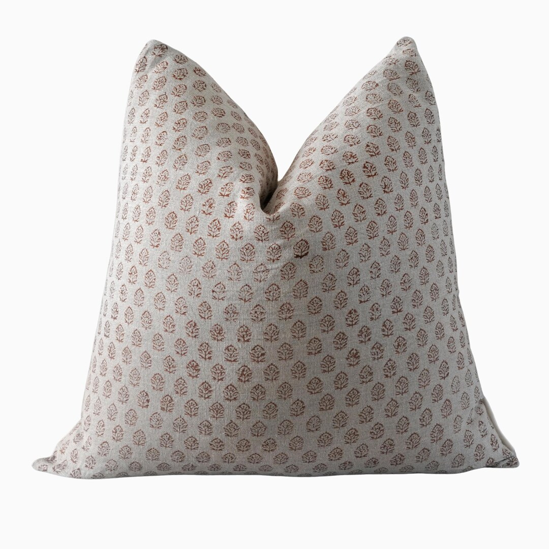 Modern Floral Pillow Cover | Designer Linen Luxury Throw Pillow - Etsy | Etsy (US)