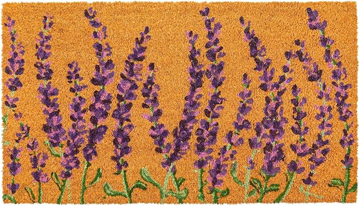 Juvale Lavender Floral Door Mat - 17 x 30 in, Purple Coir - Welcome Mat for Front Door & Outdoor ... | Amazon (US)