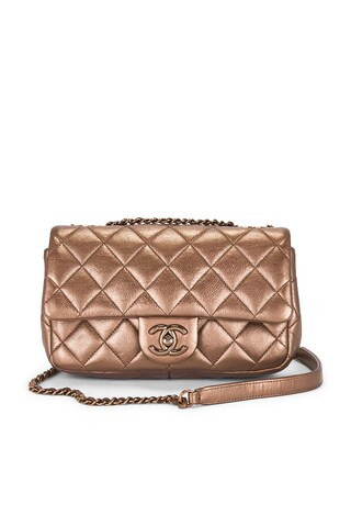 Chanel Lambskin Flap Bag in Metallic Bronze | FWRD 