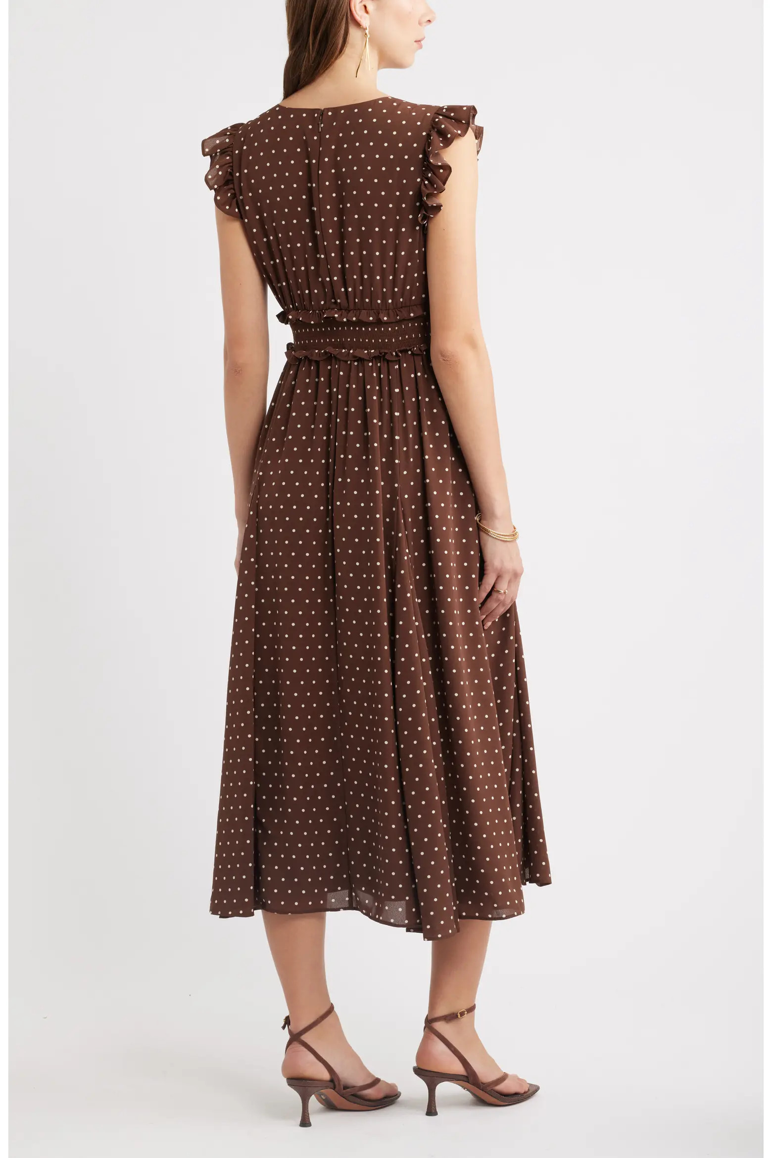 Smocked Chiffon Midi Dress (Women) | Nordstrom | Nordstrom