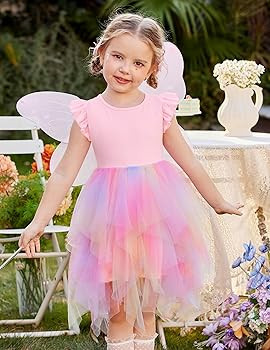 Arshiner Toddler Tutu Dress Little Girls Irregular Tulle Princess Birthday Party Formal Dresses | Amazon (US)