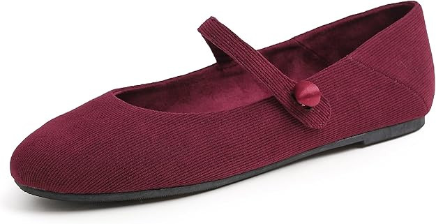 FEVERSOLE Women's Mary Jane Fashion Round Toe Easy Buckle Slip On Flats | Amazon (US)