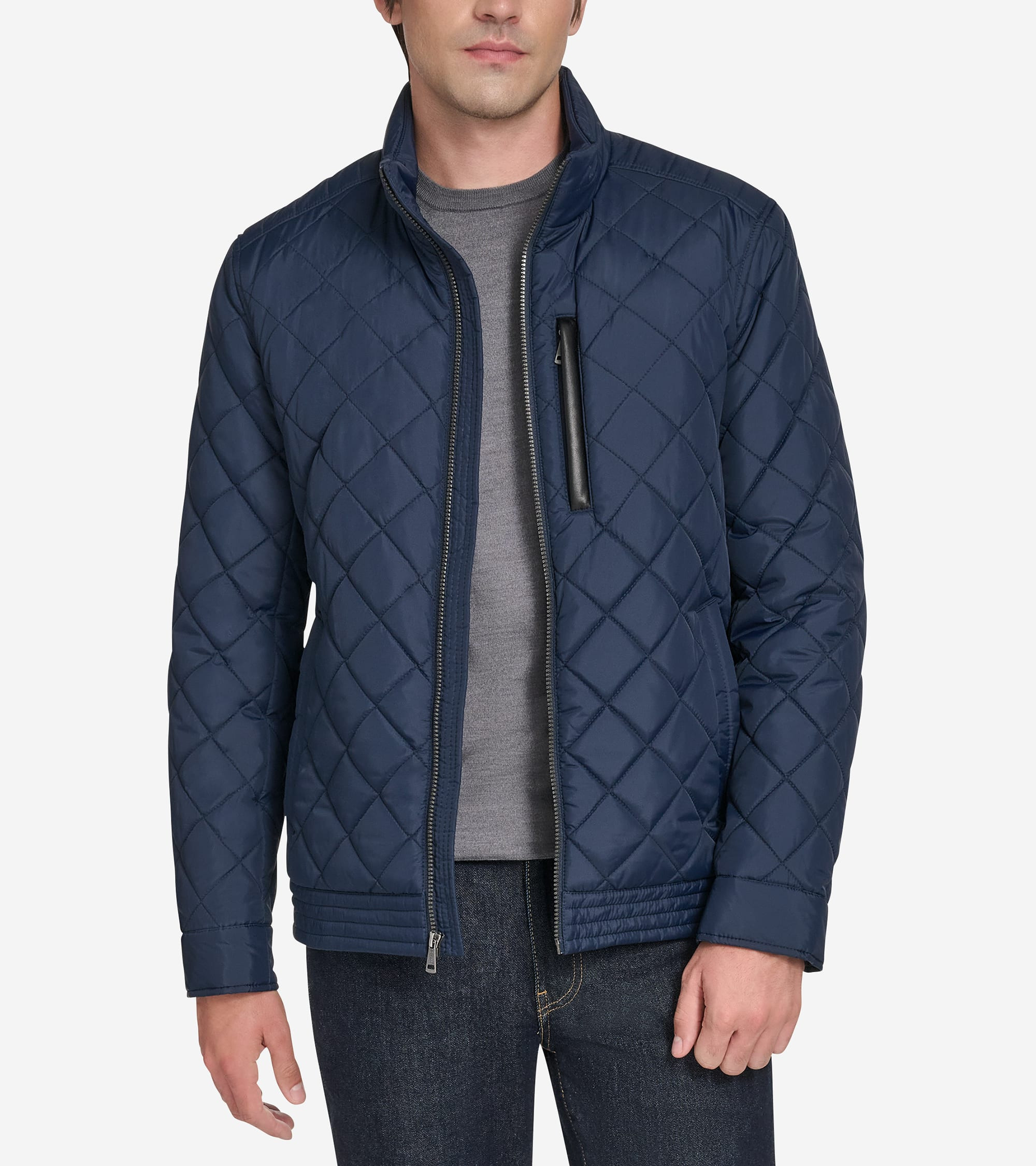 Men's Modern Quilted Bomber Jacket in Navy | Cole Haan | Cole Haan (US)