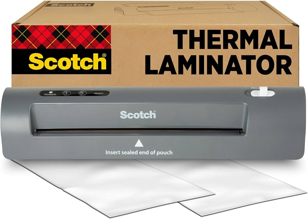 Scotch Thermal Laminator, 1 Thermal Laminator, 2 Thermal Pouches | Amazon (US)