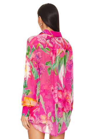 ROCOCO SAND Megan Button Up Shirt in Pink Floral from Revolve.com | Revolve Clothing (Global)