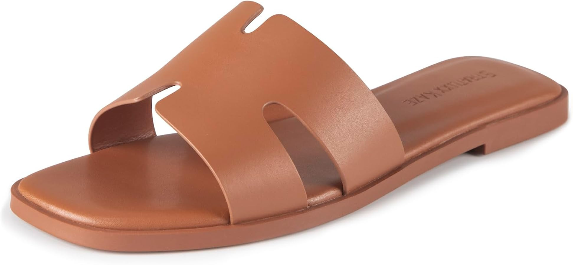 Stratuxx Kaze Open Toe Flat Dress Sandals Womens Slide Comfortable Summer Black, White, Tan Sanda... | Amazon (US)