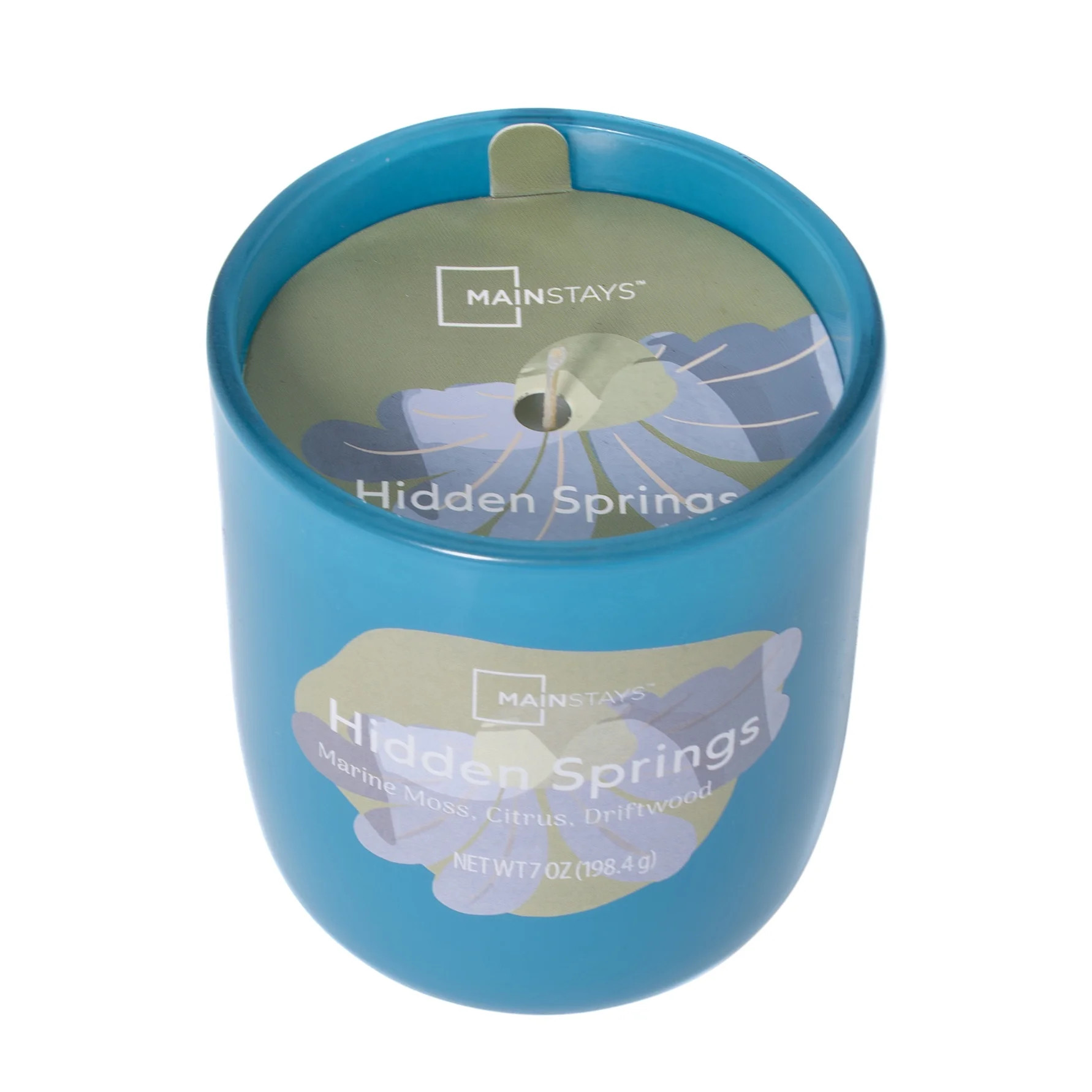Mainstays 1-Wick Glossy Glass Candle, Hidden Springs, 7 oz - Walmart.com | Walmart (US)