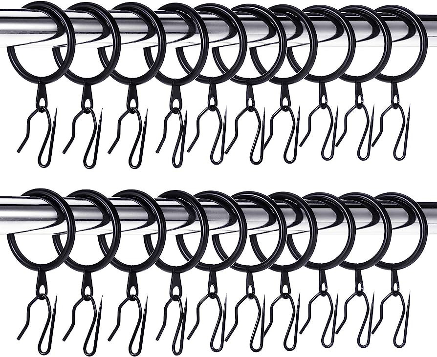 60 Pieces Metal Drapery Curtain Rings Curtain Hanging Rings and 60 Pieces Metal Curtain Drapery Pin  | Amazon (US)