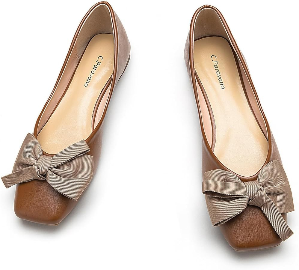 C.Paravano Flats for Women | Women's Flats | Square Toe Flats | Ballet Flat | Low Heels for Women | Amazon (US)