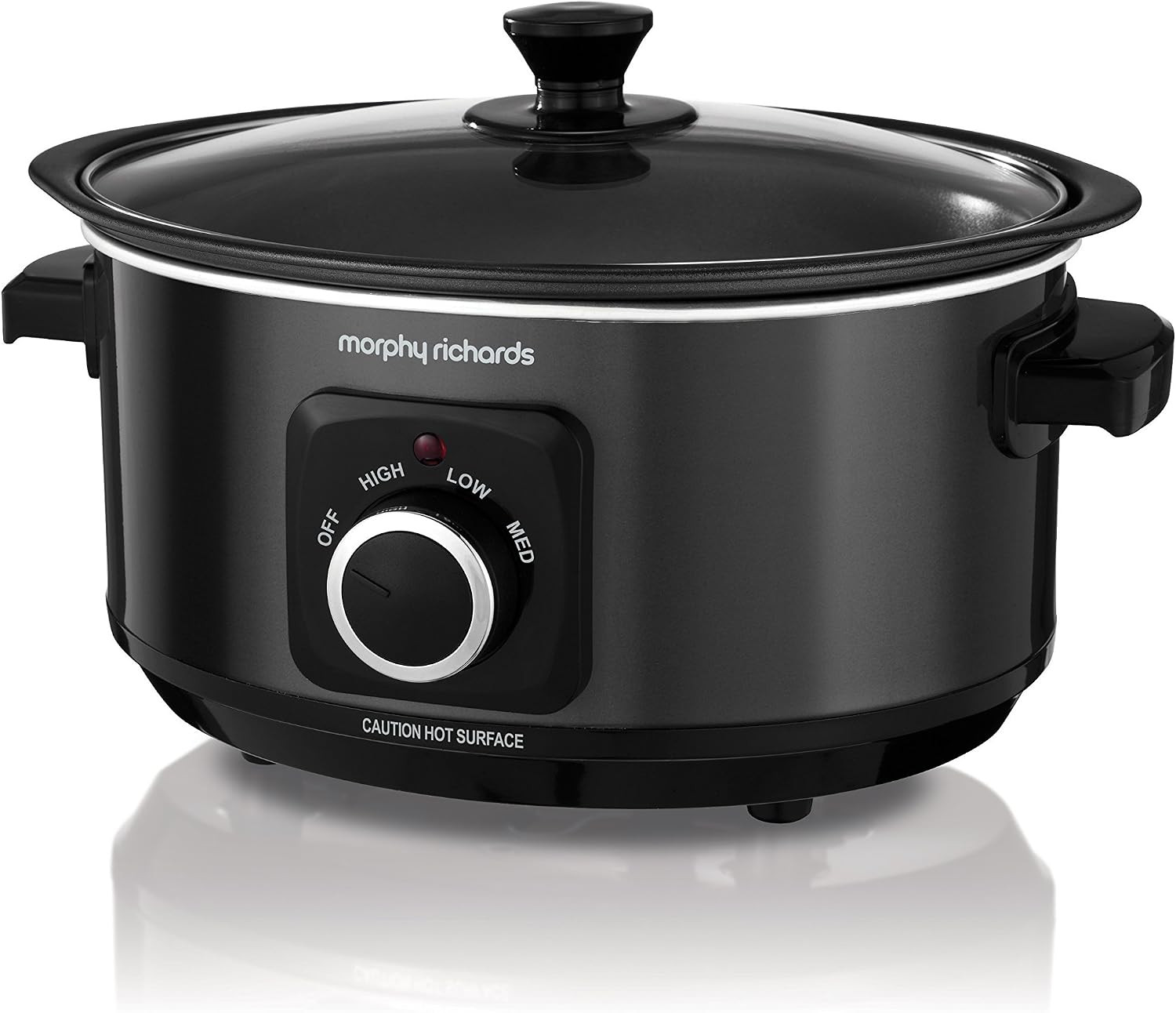 Morphy Richards 3.5L Sear & Stew Slow Cooker, Shatter Resistant Aluminium Pot, 3 Heat Settings, Hob Proof, Easy Clean, 163W, Black, 460012 | Amazon (UK)