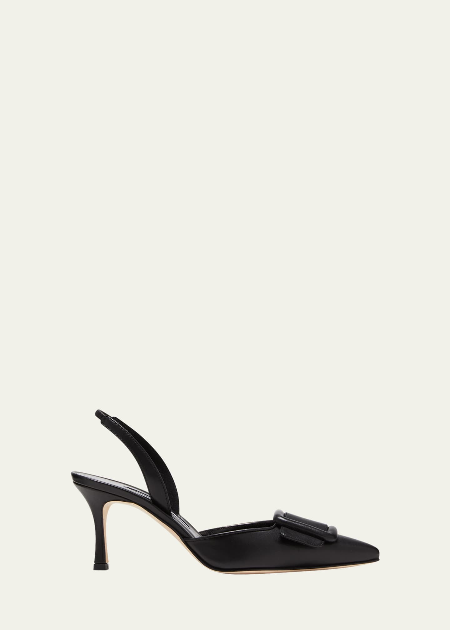 Manolo Blahnik Maysli Leather Buckle Halter Pumps | Bergdorf Goodman