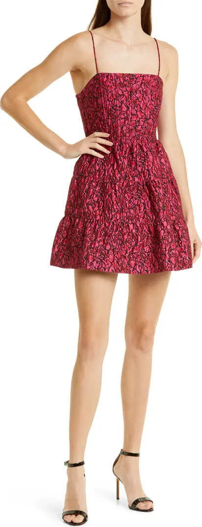 Jamila Floral Jacquard Minidress | Nordstrom