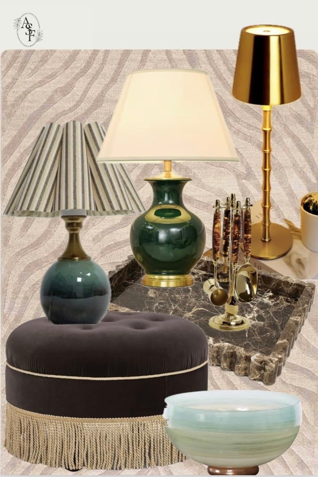 Check out these stylish home accents! Perfect for any living space. #homedecor #lifestyle Lamps, Ottoman, bar tools, Home accessories, area rug

#LTKHome #LTKFindsUnder100 #LTKFindsUnder50