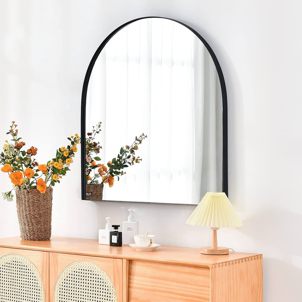 ELEHUME Arched Wall Mirror for Decor 31.5"*33.5", 28.6lb, Modern Black Framed Wall Mirror for Liv... | Amazon (US)