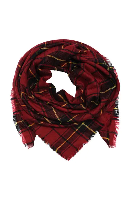 Lauren Ralph Lauren Light Weight Woven Square Scarf in Red Plaid at Nordstrom | Nordstrom
