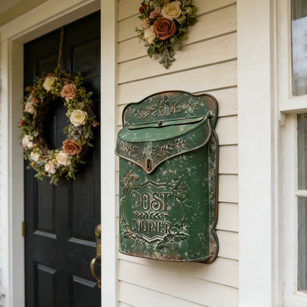 Vintage Wall Mounted Mailbox - Rustic Style Lockable Outdoor Mailbox with Antique Finish for Porc... | Wayfair North America